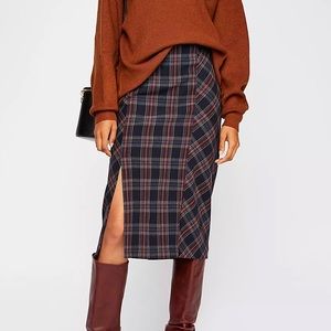 Free People See You Glow Plaid Skirt Size 0
